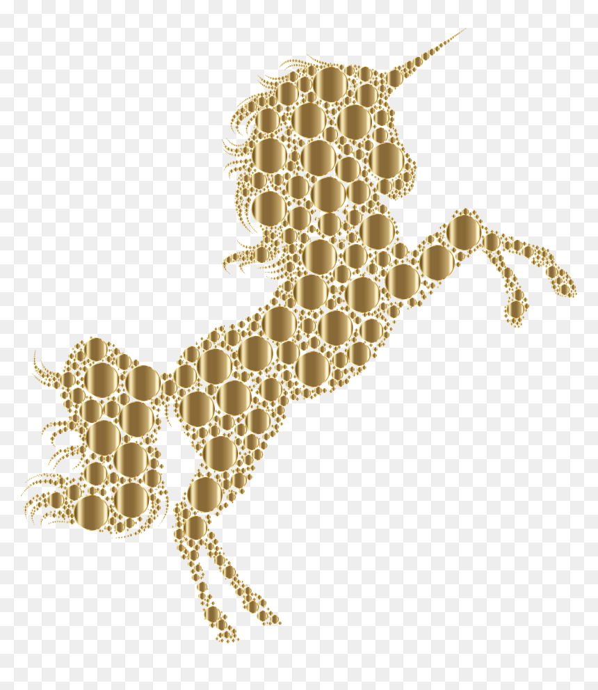 Horse Unicorn Silhouette Clip Art - Gold Unicorn Transparent Background Clipart, HD Png Download - gold unicorn png