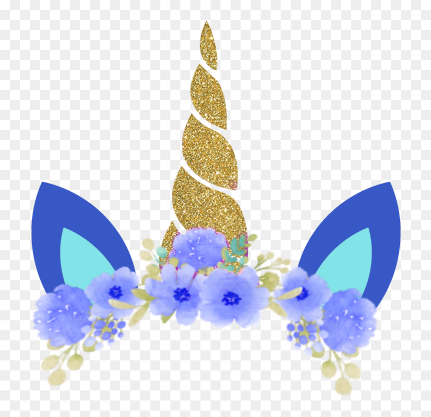 #crown#bynisha #unicorn #blue #glitter #gold #sticker - Sticker, HD Png Download - gold unicorn png