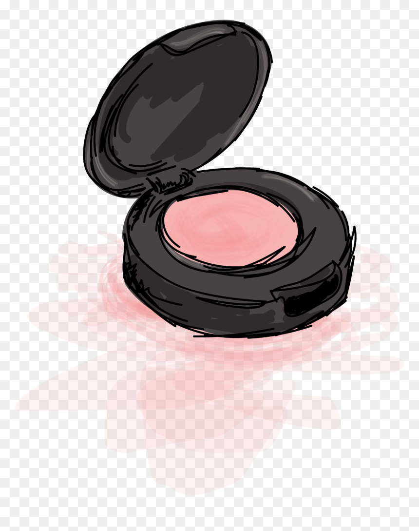 A Round Compact Of Pink Blush - Eye Shadow, HD Png Download - blush.png