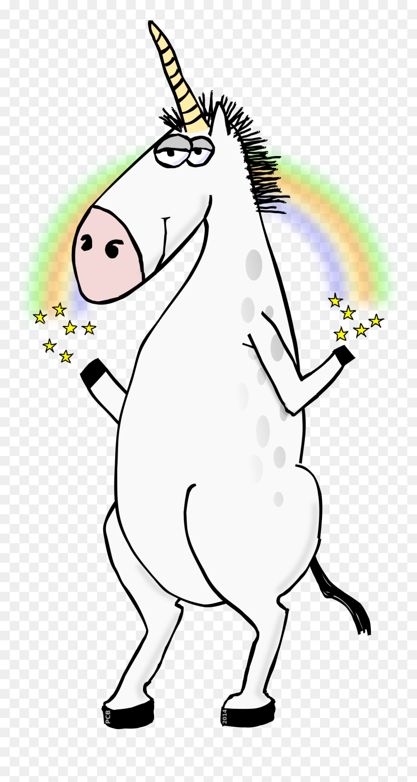 Cartoon Unicorn Standing Up, HD Png Download - gold unicorn png
