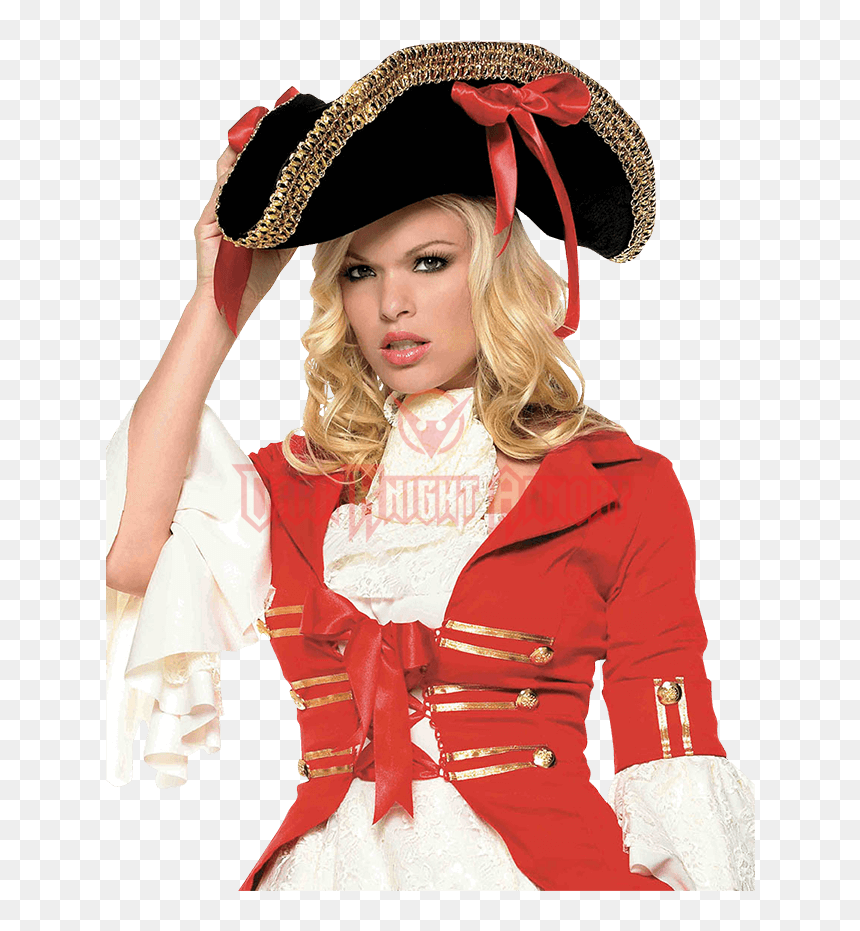 Regal Lady Pirate Hat - Pirate Red Costume Womens, HD Png Download - fancy hat png