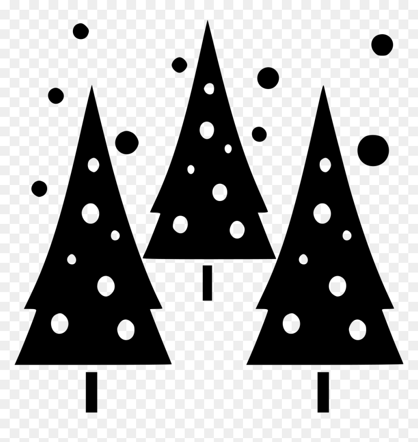 Snowing In Trees - Christmas Tree, HD Png Download - evergreen trees png