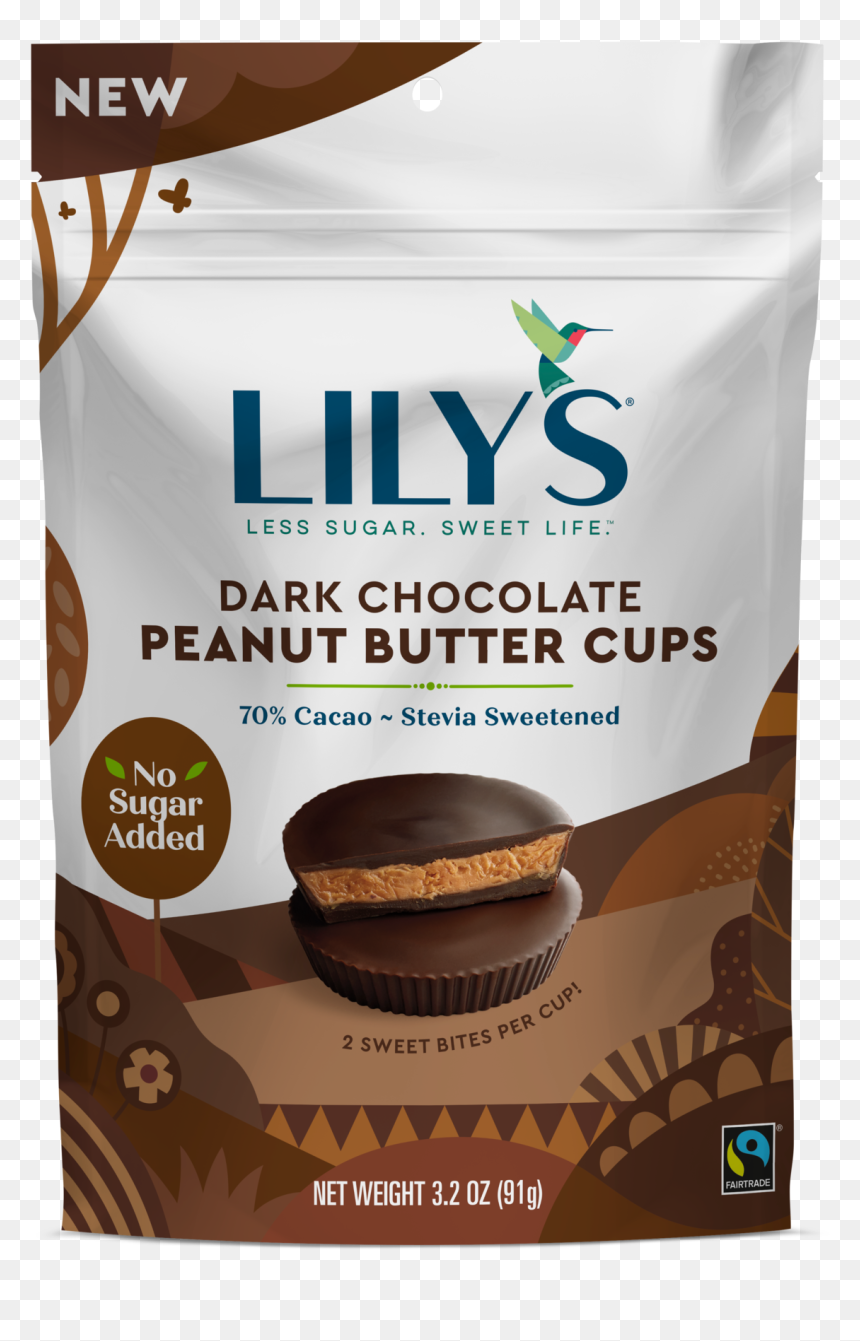 Lily's Dark Chocolate Peanut Butter Cups, HD Png Download - melted chocolate png