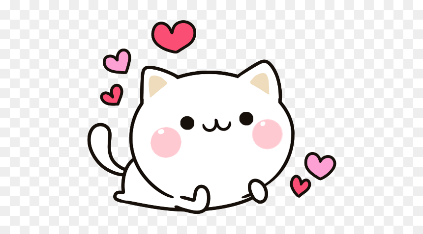 Pink Lovely Cartoon Cats, HD Png Download - cute kitty png