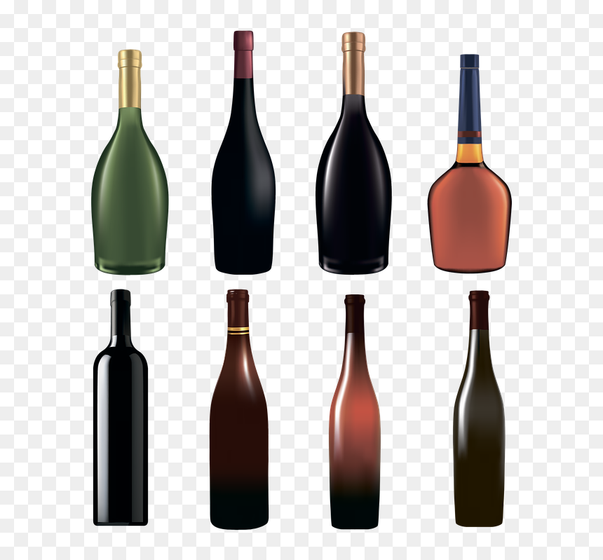 Bottles, Wine, Alcohol, Drink, Glass, Champagne - Glass Bottle, HD Png Download - alcohol bottles png