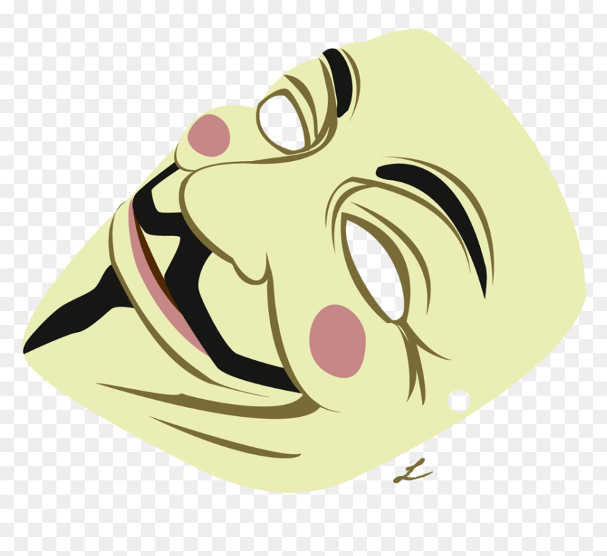 Download Mask By Lauramss - V For Vendetta Mask Drawings, HD Png Download - guy fawkes png