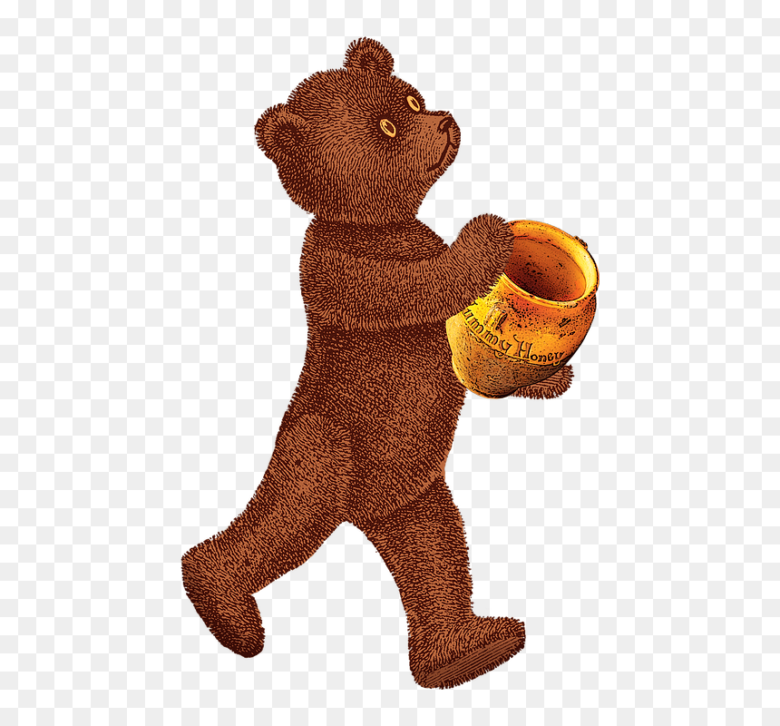 Honey Pot Png - Vintage Bear Transparent, Png Download - stuffed bear png