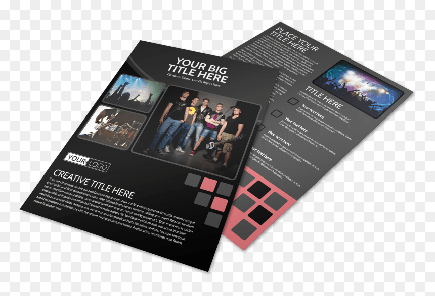 Music Band Flyer Template Preview - Template, HD Png Download - music band png
