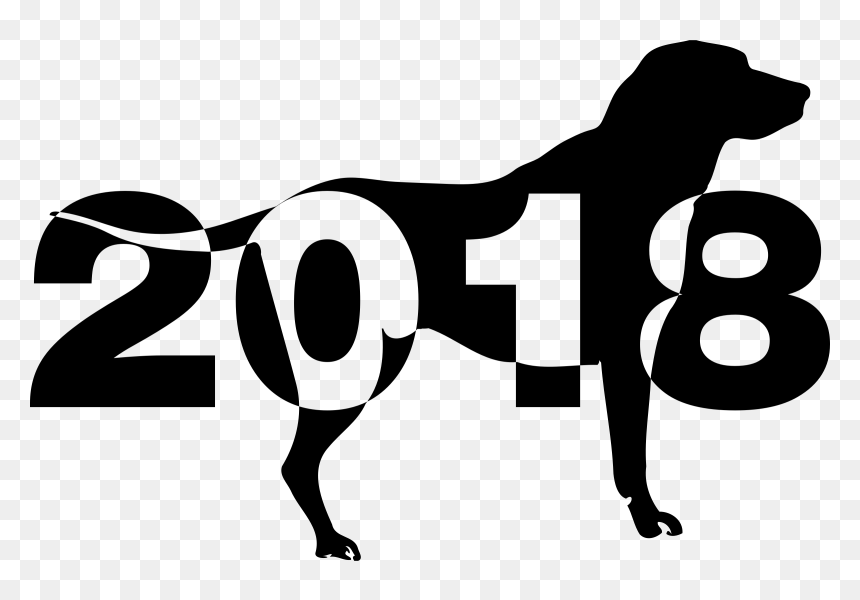 Hd Clipart Dogs New Year - Year Of The Dog Clipart Black And White, HD Png Download - dog png clipart