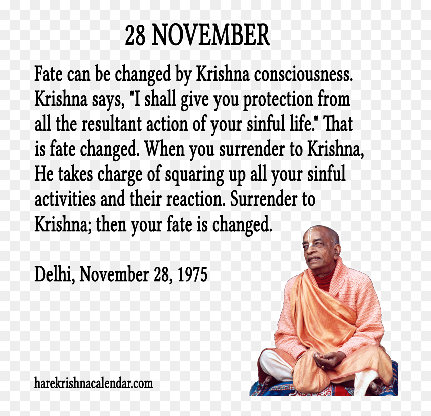 November Quotes And Sayings - Srila Prabhupada Quote 12 February, HD Png Download - png sayings