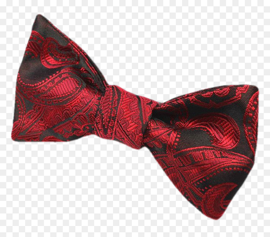 Red And Black Paisley Self Tie - Paisley, HD Png Download - red bow tie png
