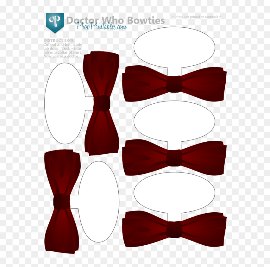 Drawn Bow Tie Doctor Who Clipart , Png Download - Doctor Who Print Outs, Transparent Png - red bow tie png