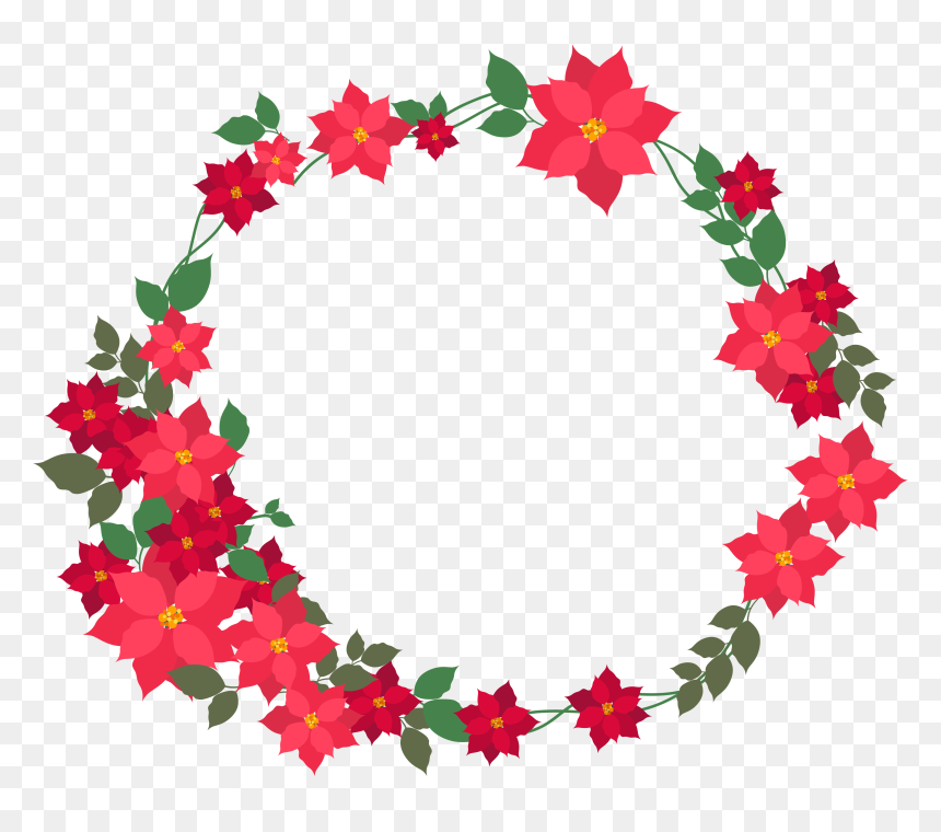 Transparent Flower Boarder Clipart - Decorative Flower Border Transparent Png, Png Download - flower garland png