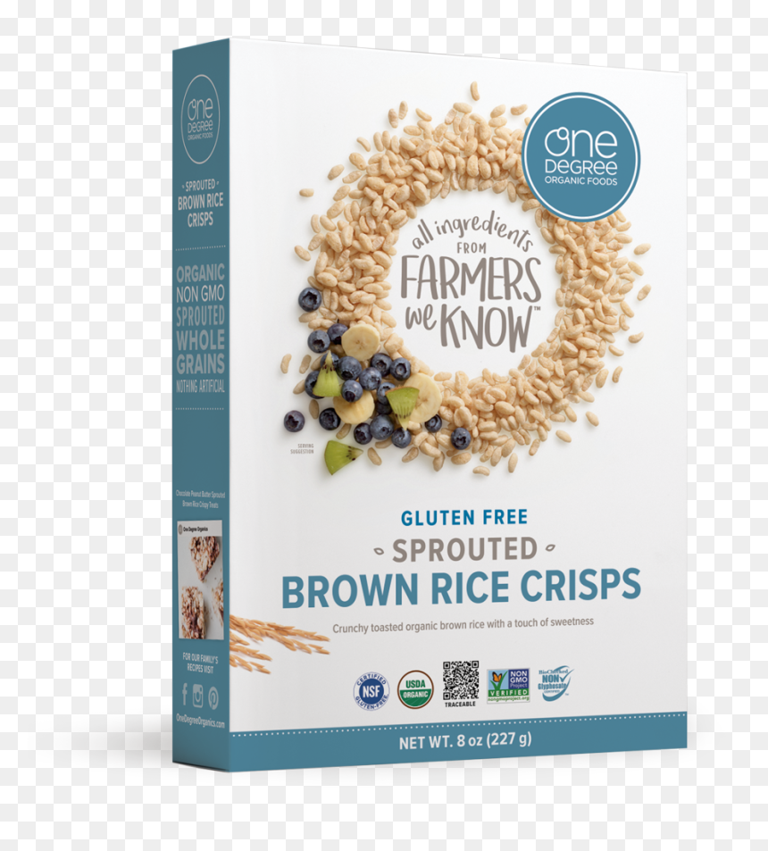 One Degree Organics Brown Rice, HD Png Download - brown rice png