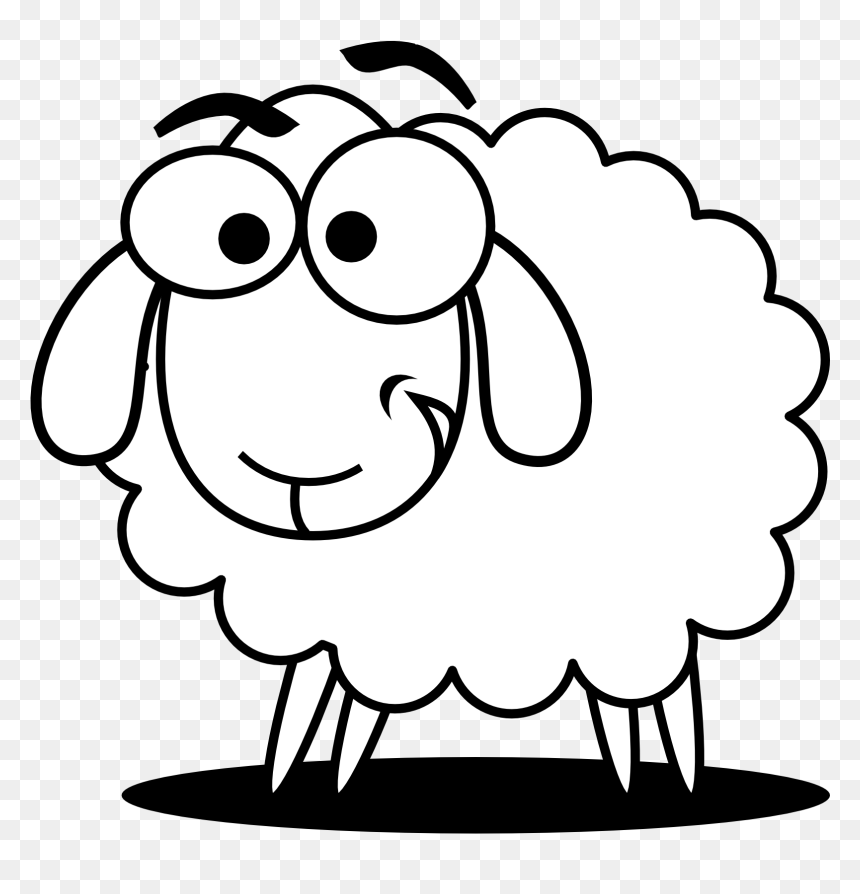 Sheep Black And White, HD Png Download - sheep png