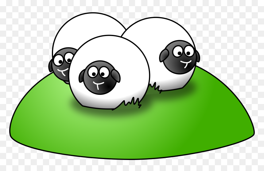 Cartoon Sheep On A Hill, HD Png Download - sheep png