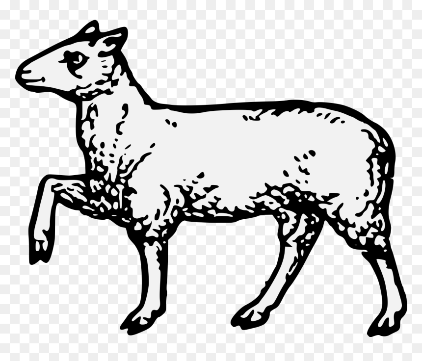 Heraldic Sheep, HD Png Download - sheep png