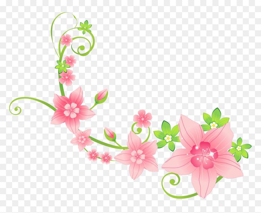 Pink Flowers Clipart Png, Transparent Png - pink flower png