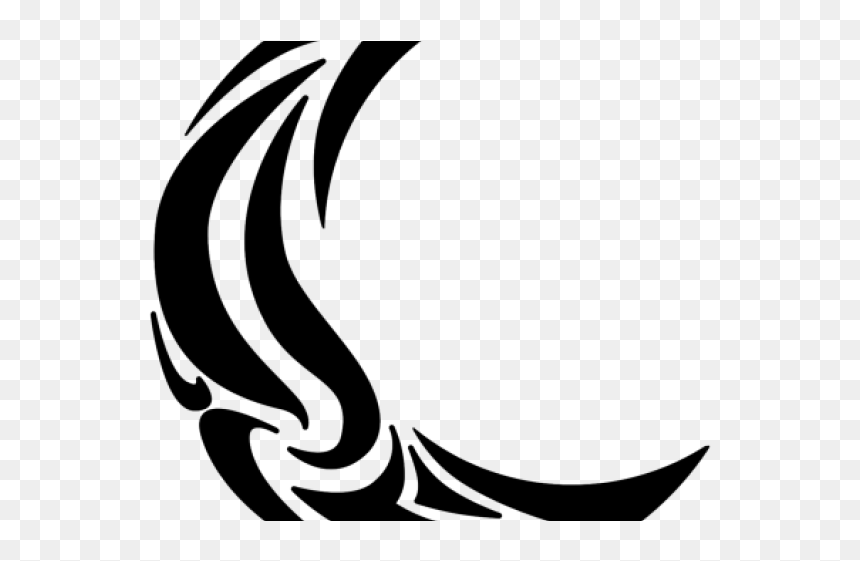 Crescent Moon Tattoo Png, Transparent Png - tribal png