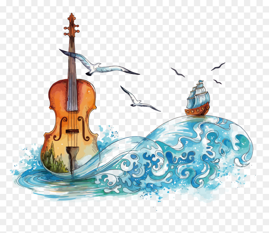 Violín Acuarela, HD Png Download - violin png