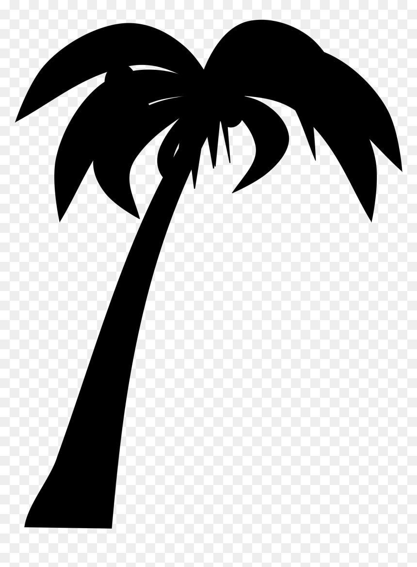 Palm Tree Silhouette Clipart, HD Png Download - palm png
