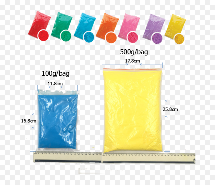 100 Grams Holi Powder, HD Png Download - holi colors png