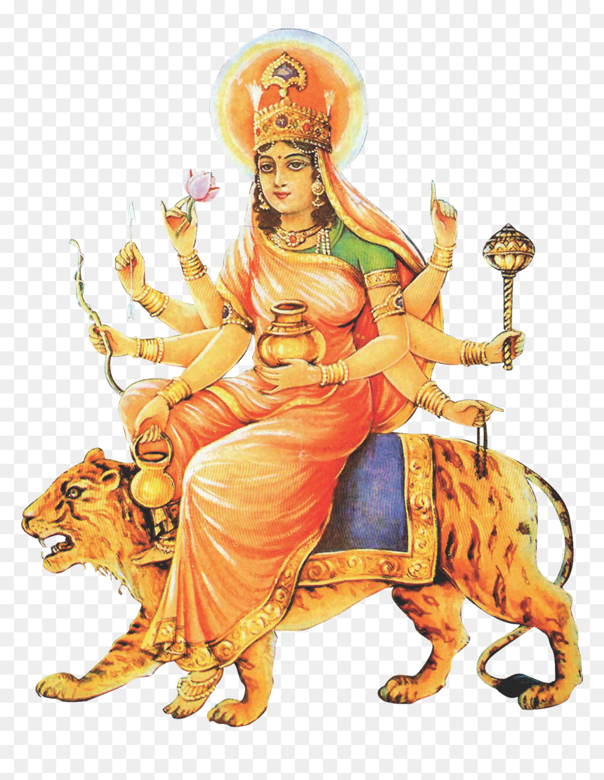 4th Navratri, HD Png Download - durga mata png