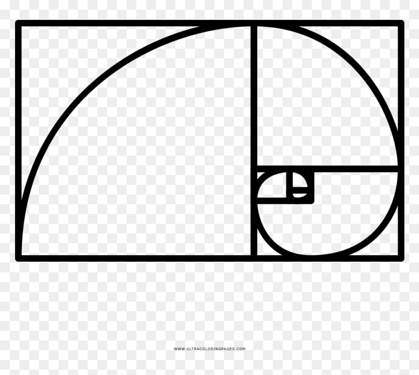 Fibonacci Spiral, HD Png Download - golden ratio png