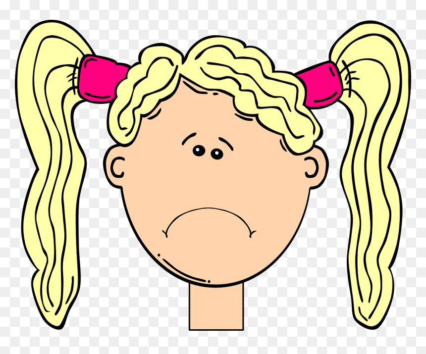 Girl Face Clipart Black And White, HD Png Download - blonde hair png