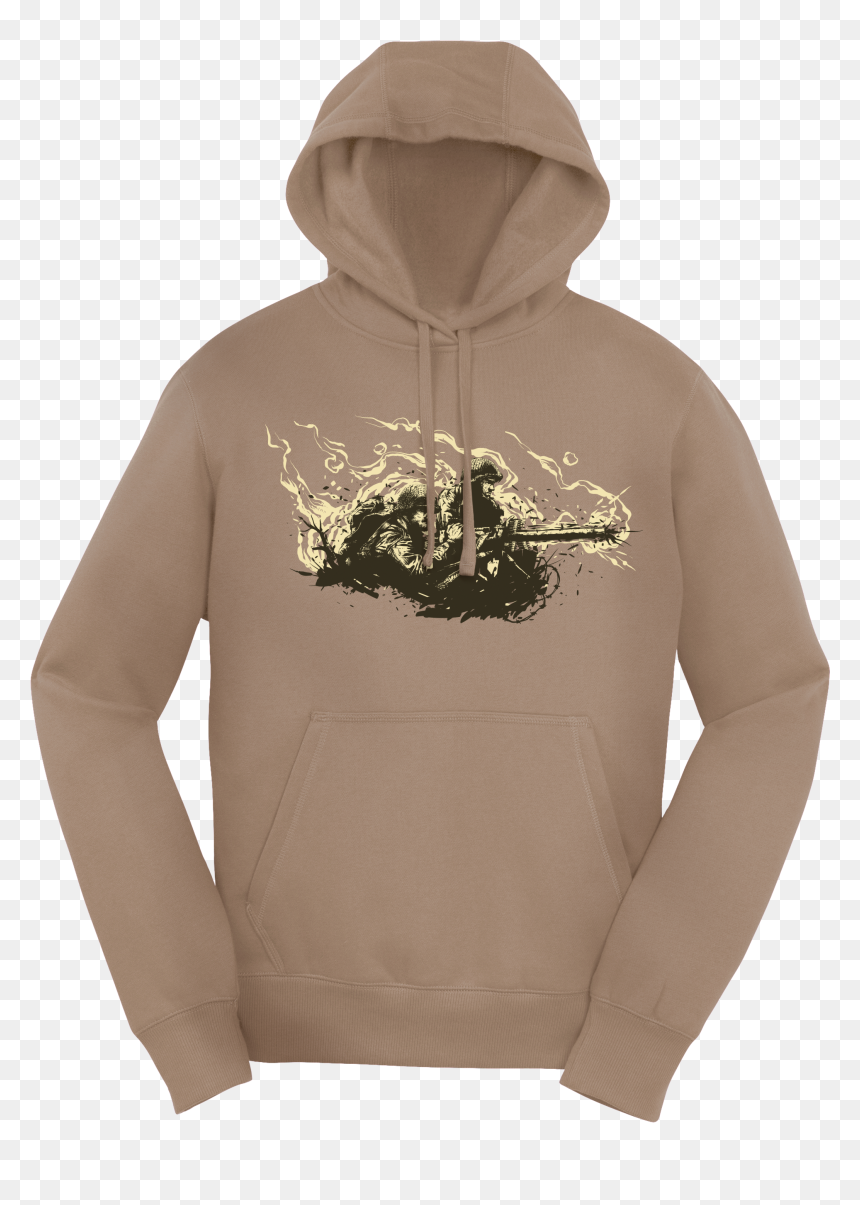 Wwii Comic Machine Gun Hoodie - Hoodie, HD Png Download - call of duty gun png