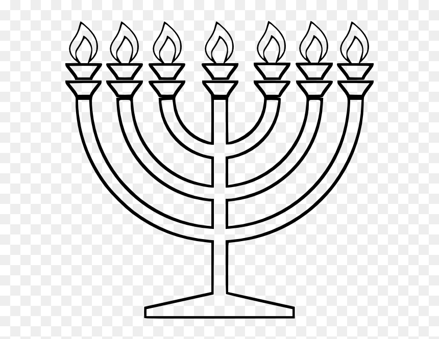 Menorah Clipart Black And White, HD Png Download - menorah clipart png