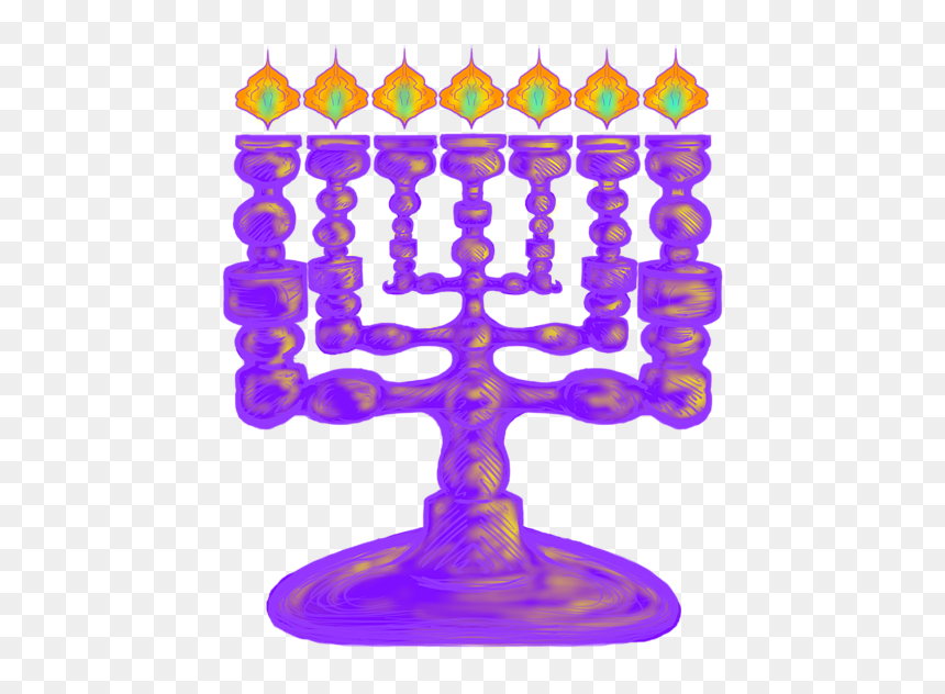 Menorah Clipart Purple, HD Png Download - menorah clipart png