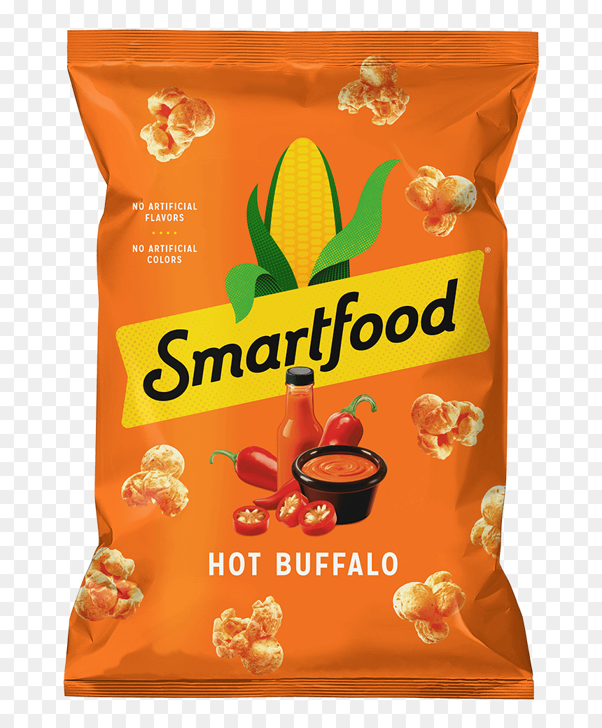 Smartfood® Hot Buffalo Flavored Popcorn - Smartfood Cheddar & Caramel Mix Popcorn, HD Png Download - popcorn transparent png