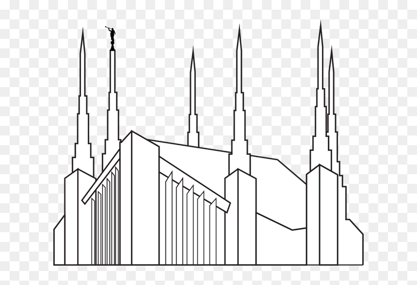 Line Art, HD Png Download - lds temple png