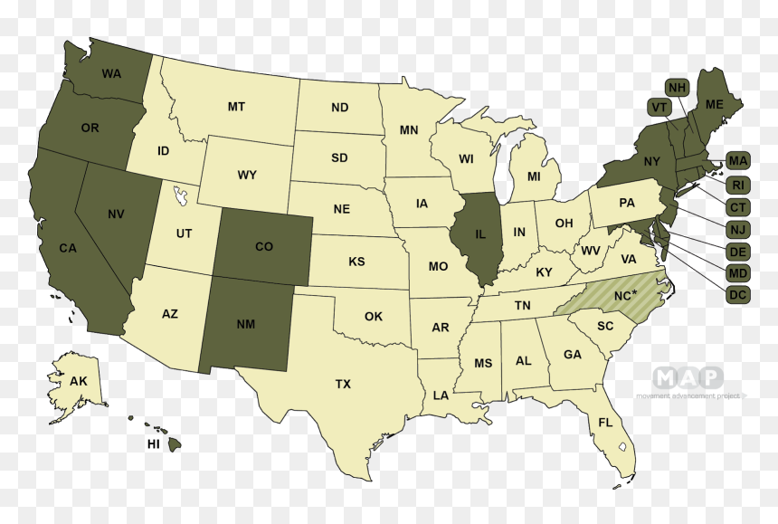 States In Green Have Laws On The Books Banning Conversion - Conversion Therapy Legal, HD Png Download - lds temple png