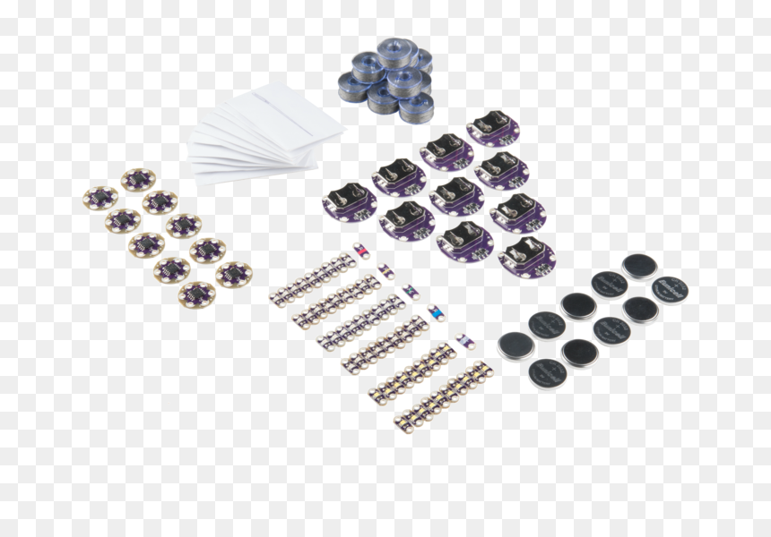 Lilypad E Textile Basics Lab Pack - Battery Pack For Textiles, HD Png Download - lilypad png