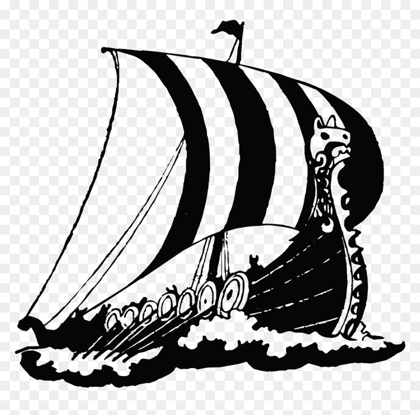 Clip Art Vienna Wall Decal Sticker - Viking Ship Clipart Black And White, HD Png Download - viking ship png