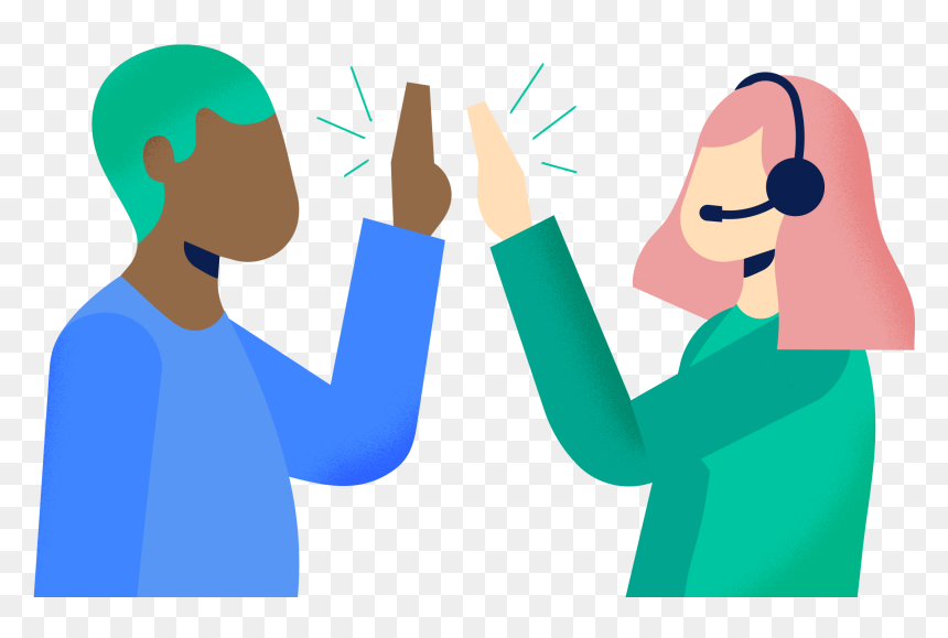 Two People High Five - Automatic Call Distributor, HD Png Download - two people png