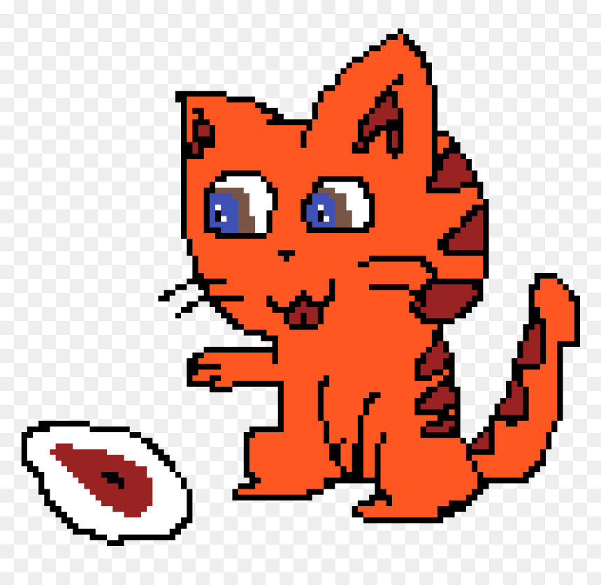 Tiger Striped Cat With Steak - Cartoon, HD Png Download - jumping tiger png