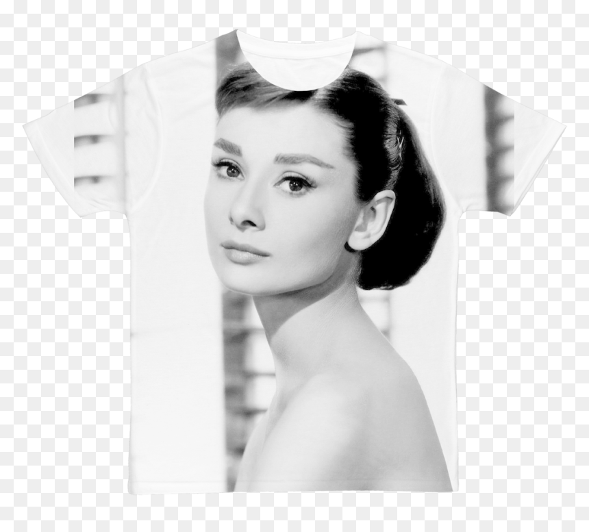 Audrey Hepburn ﻿classic Sublimation Adult T-shirt"
 - Audrey Hepburn, HD Png Download - audrey hepburn png