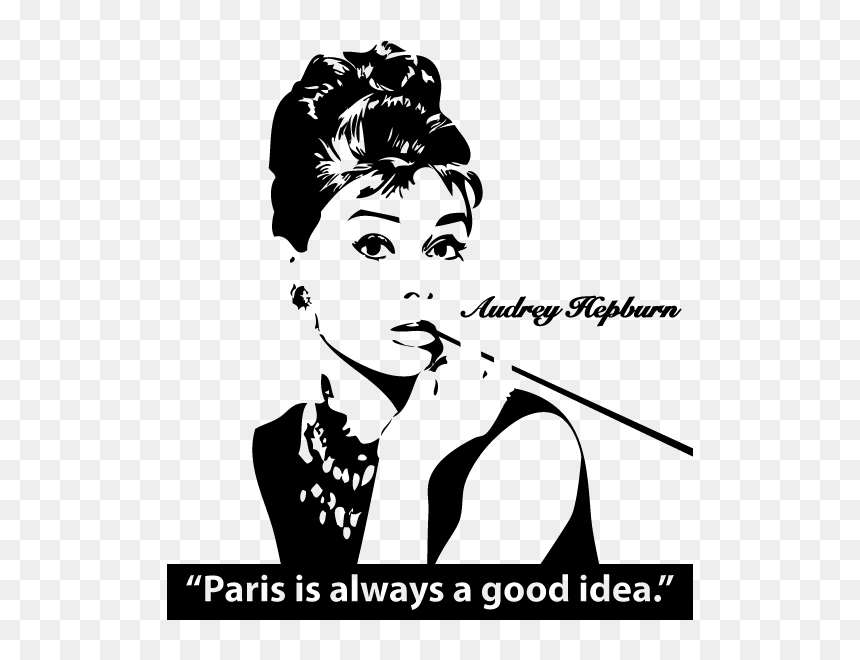 Audrey Hepburn Black And White Painting, HD Png Download - audrey hepburn png