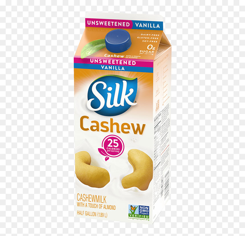 Silk Unsweetened Vanilla Cashewmilk - Unsweetened Vanilla Cashew Milk, HD Png Download - cashews png