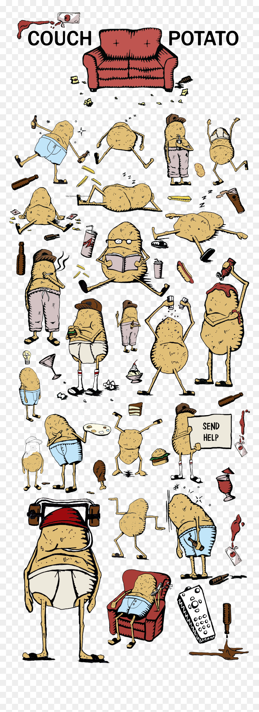 Cartoon, HD Png Download - couch potato png
