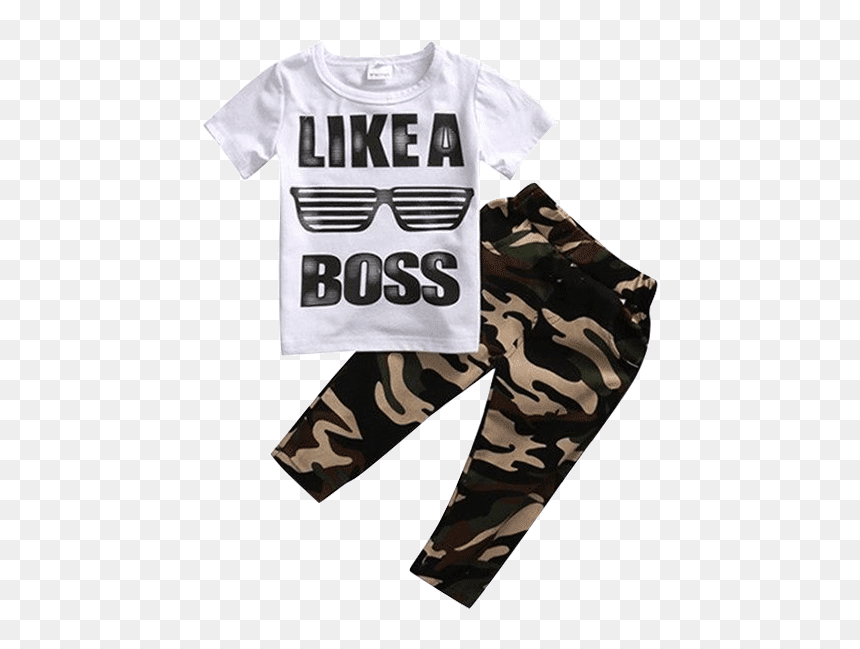 Petite Bello Clothing Set 1-2t Like A Boss Camouflage - T Shirt Kid Boy The Boss, HD Png Download - like a boss png