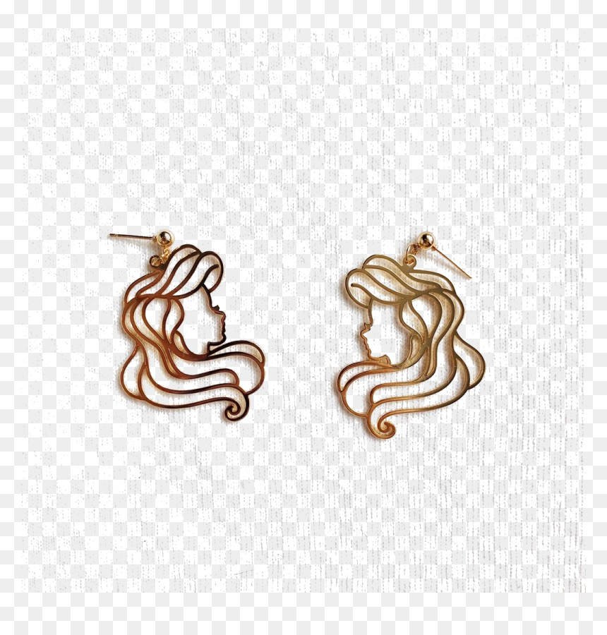 Earrings, HD Png Download - gold outline png