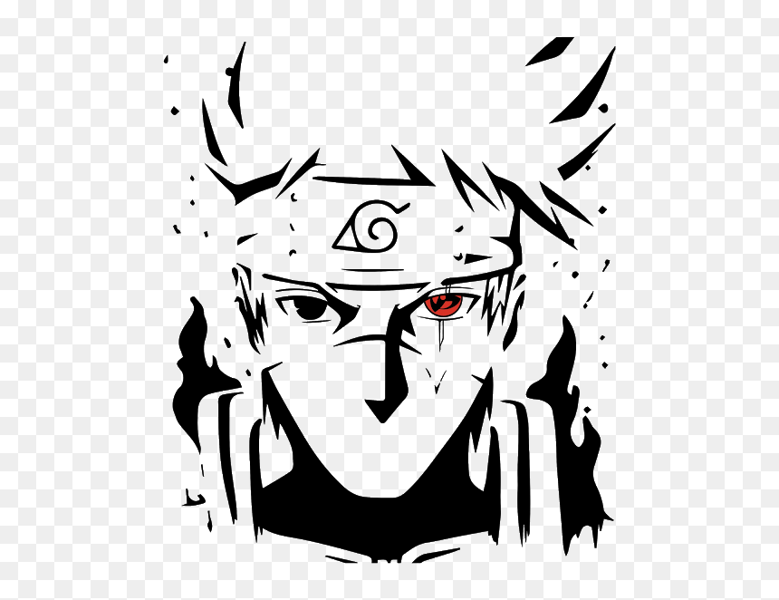 Naruto Black And White, HD Png Download - kakashi hatake png