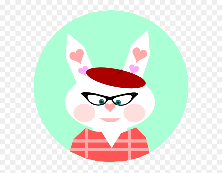 French Rabbit With Hearts Svg Clip Arts - Clip Art, HD Png Download - hearts .png