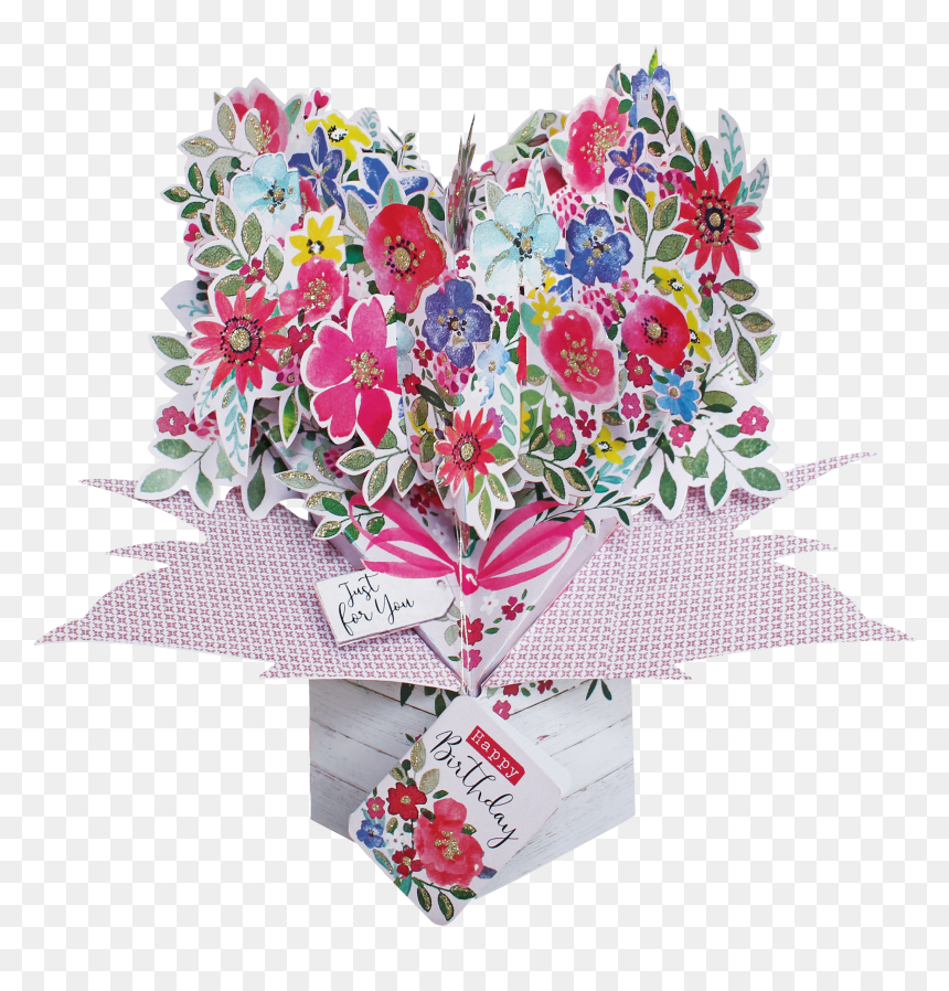 Happy Birthday Card Flowers, HD Png Download - happy birthday 3d png