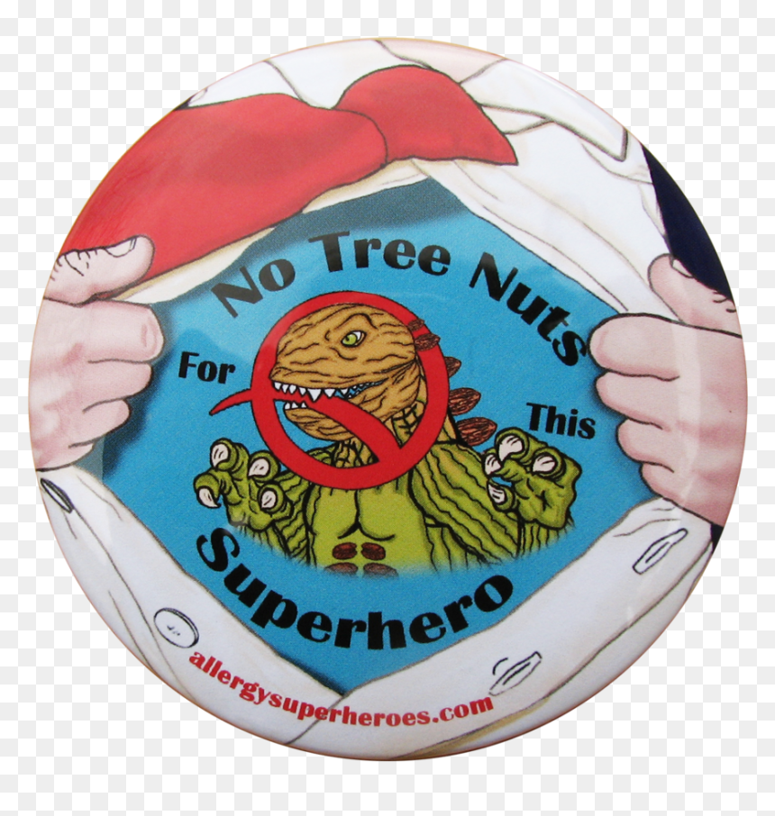 Nutzilla Tree Nut Allergy Boy Button By Food Allergy - Badge, HD Png Download - nut button png