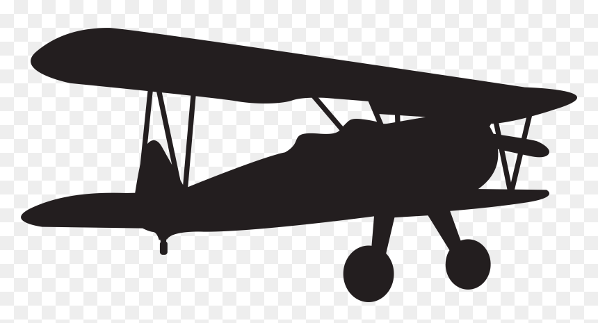 Download Free With A - Propeller Plane Silhouette, HD Png Download - airplane transparent png